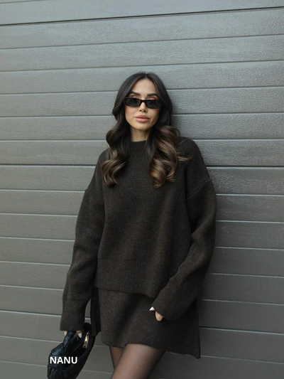 NANUSTYLE ™️ | GEBREIDE TRUI & ROK SET