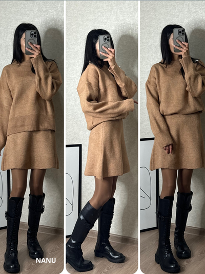 NANUSTYLE ™️ | GEBREIDE TRUI & ROK SET