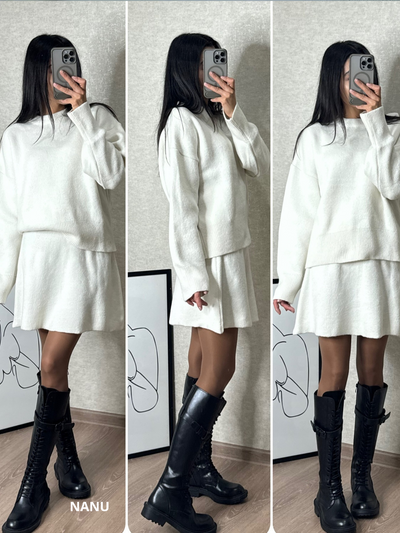 NANUSTYLE ™️ | GEBREIDE TRUI & ROK SET
