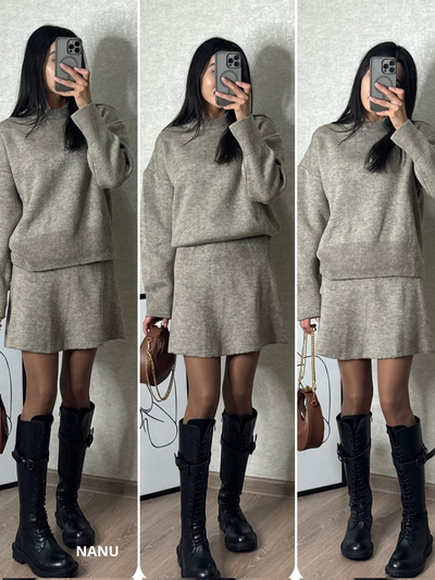 NANUSTYLE ™️ | GEBREIDE TRUI & ROK SET