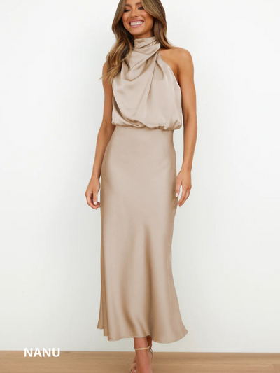 NANUSTYLE ™️| GLAMOUREUZE SATIJNEN HALTERJURK