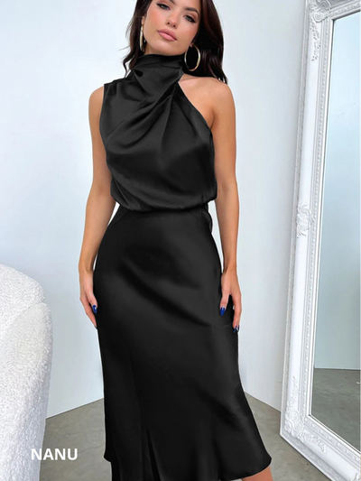 NANUSTYLE ™️| GLAMOUREUZE SATIJNEN HALTERJURK