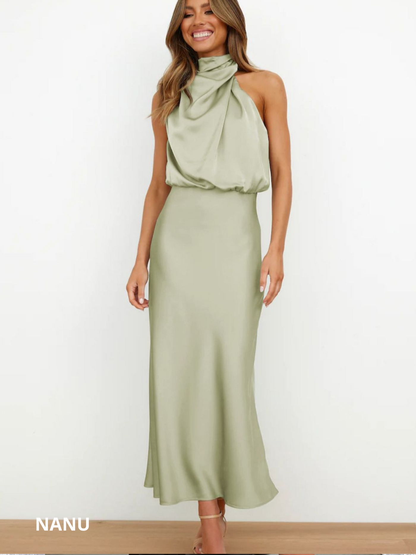 NANUSTYLE ™️| GLAMOUREUZE SATIJNEN HALTERJURK