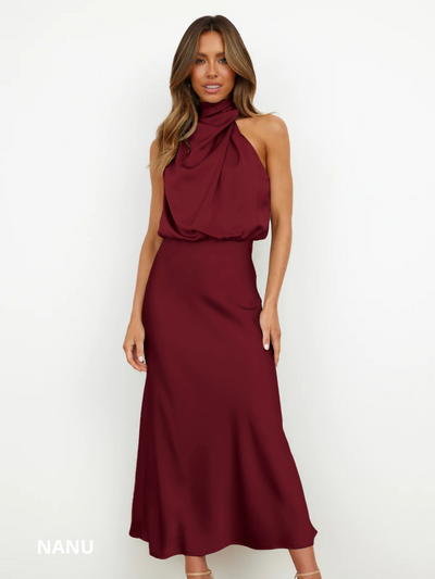 NANUSTYLE ™️| GLAMOUREUZE SATIJNEN HALTERJURK